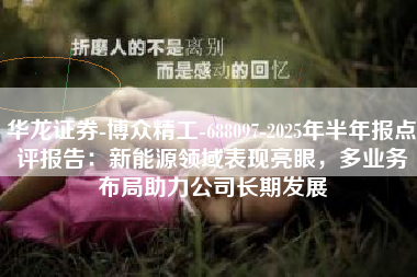 华龙证券-博众精工-688097-2025年半年报点评报告：新能源领域表现亮眼，多业务布局助力公司长期发展