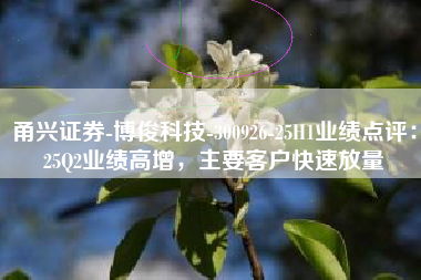 甬兴证券-博俊科技-300926-25H1业绩点评：25Q2业绩高增，主要客户快速放量
