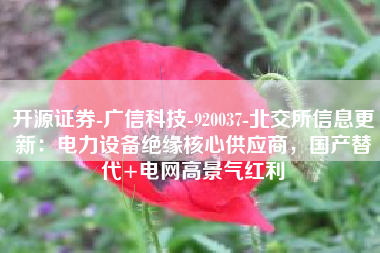 开源证券-广信科技-920037-北交所信息更新：电力设备绝缘核心供应商，国产替代+电网高景气红利