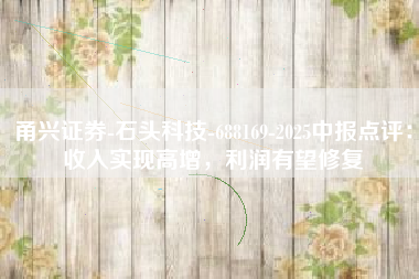 甬兴证券-石头科技-688169-2025中报点评：收入实现高增，利润有望修复