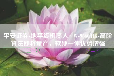 平安证券-地平线机器人~W-9660.HK-高阶算法即将量产，软硬一体优势增强