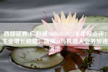 西部证券-广和通-300638-2025半年报点评：主业增长稳健，端侧AI与机器人业务加速落地