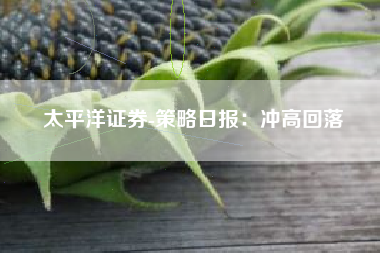 太平洋证券-策略日报：冲高回落