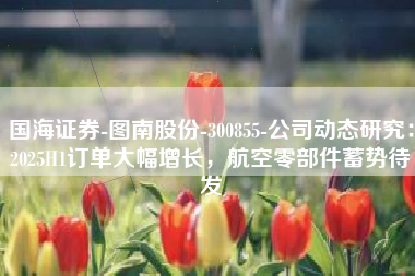 国海证券-图南股份-300855-公司动态研究：2025H1订单大幅增长，航空零部件蓄势待发