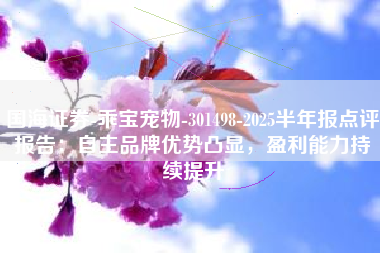 国海证券-乖宝宠物-301498-2025半年报点评报告：自主品牌优势凸显，盈利能力持续提升