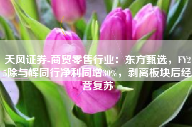 天风证券-商贸零售行业：东方甄选，FY25除与辉同行净利同增30%，剥离板块后经营复苏