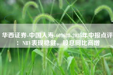 华西证券-中国人寿-601628-2025年中报点评：NBV表现稳健，股息同比高增