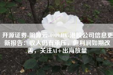 开源证券-明源云-0909.HK-港股公司信息更新报告：收入仍有承压，但利润如期改善，关注AI+出海放量
