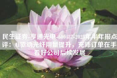 民生证券-亨通光电-600487-2025年半年报点评：AI驱动光纤用量提升，充沛订单在手看好公司后续发展