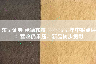 东吴证券-承德露露-000848-2025年中报点评：营收仍承压，新品初步贡献