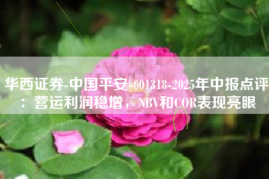 华西证券-中国平安-601318-2025年中报点评：营运利润稳增，NBV和COR表现亮眼
