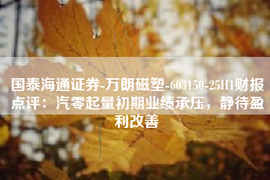 国泰海通证券-万朗磁塑-603150-25H1财报点评：汽零起量初期业绩承压，静待盈利改善