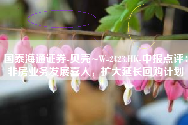 国泰海通证券-贝壳~W-2423.HK-中报点评：非房业务发展喜人，扩大延长回购计划