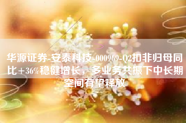 华源证券-安泰科技-000969-Q2扣非归母同比+36%稳健增长，多业务共振下中长期空间有望释放