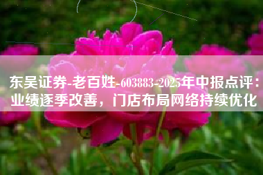 东吴证券-老百姓-603883-2025年中报点评：业绩逐季改善，门店布局网络持续优化