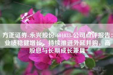 方正证券-永兴股份-601033-公司点评报告：业绩稳健增长，持续推进外延并购，高股息与长期成长兼具