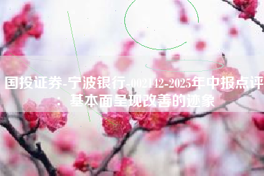 国投证券-宁波银行-002142-2025年中报点评：基本面呈现改善的迹象