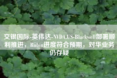 交银国际-英伟达-NVDA.US-Blackwell部署顺利推进，Rubin进度符合预期，对华业务仍存疑
