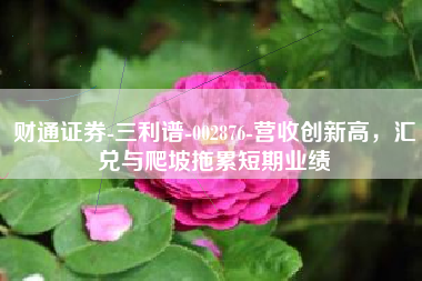 财通证券-三利谱-002876-营收创新高，汇兑与爬坡拖累短期业绩