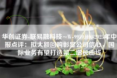 华创证券-联易融科技~W-9959.HK-2025年中报点评：拟大额回购彰显公司信心，国际业务有望打造第二增长曲线