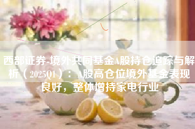 西部证券-境外共同基金A股持仓追踪与解析（2025Q1）：A股高仓位境外基金表现良好，整体增持家电行业