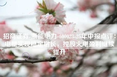 招商证券-浙能电力-600023-25年中报点评：电量实现稳定增长，控股火电盈利继续提升