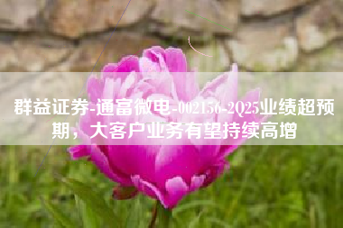 群益证券-通富微电-002156-2Q25业绩超预期，大客户业务有望持续高增