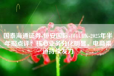 国泰海通证券-恒安国际-1044.HK-2025年半年报点评：核心业务分化明显，电商渠道持续发力