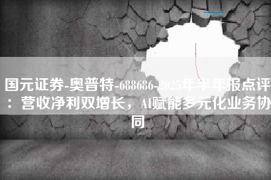 国元证券-奥普特-688686-2025年半年报点评：营收净利双增长，AI赋能多元化业务协同