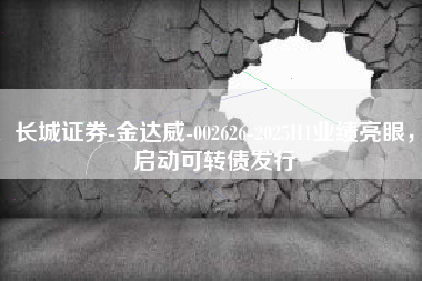 长城证券-金达威-002626-2025H1业绩亮眼，启动可转债发行