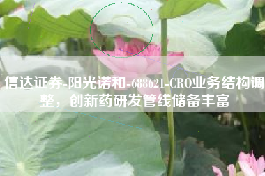 信达证券-阳光诺和-688621-CRO业务结构调整，创新药研发管线储备丰富