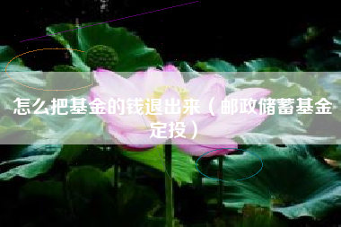 怎么把基金的钱退出来（邮政储蓄基金定投）