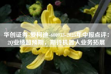 华创证券-爱柯迪-600933-2025年中报点评：2Q业绩超预期，期待机器人业务拓展