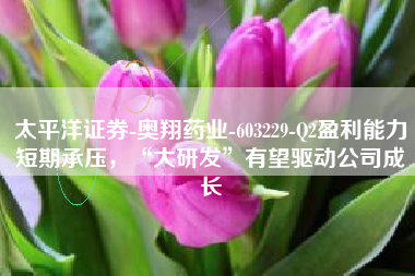 太平洋证券-奥翔药业-603229-Q2盈利能力短期承压，“大研发”有望驱动公司成长
