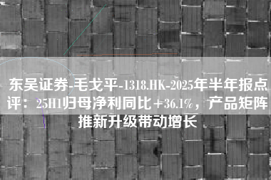 东吴证券-毛戈平-1318.HK-2025年半年报点评：25H1归母净利同比+36.1%，产品矩阵推新升级带动增长