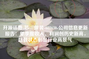 开源证券-芯碁微装-688630-公司信息更新报告：单季度收入、利润创历史新高，超载状态彰显行业高景气