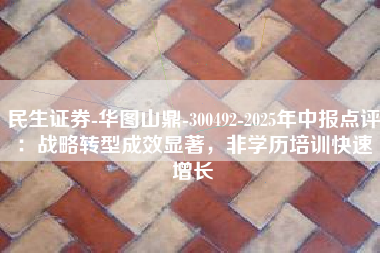 民生证券-华图山鼎-300492-2025年中报点评：战略转型成效显著，非学历培训快速增长