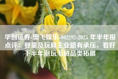 华创证券-奥飞娱乐-002292-2025 年半年报点评：婴童及玩具主业略有承压，看好下半年潮玩毛绒品类拓展