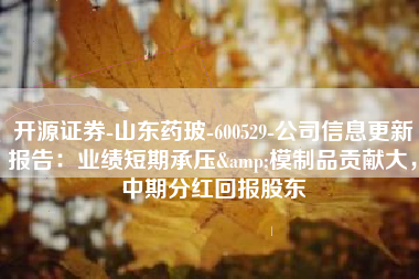 开源证券-山东药玻-600529-公司信息更新报告：业绩短期承压&模制品贡献大，中期分红回报股东
